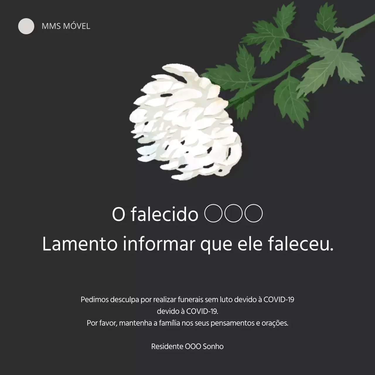 Faixa móvel funerária em preto e flores de crisântemo