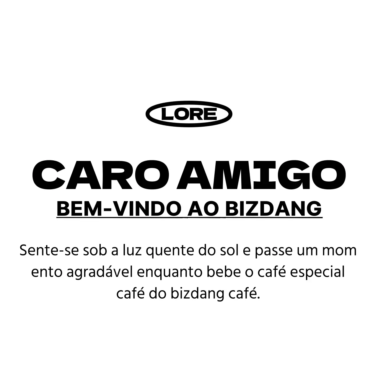 Estilo simples, moderno e com muito texto a preto e branco para promoções de cafés e mercadorias