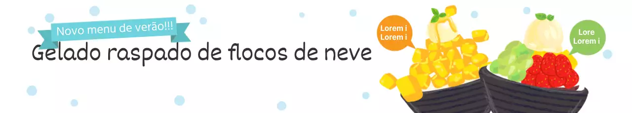 Gelado batido de flocos de neve