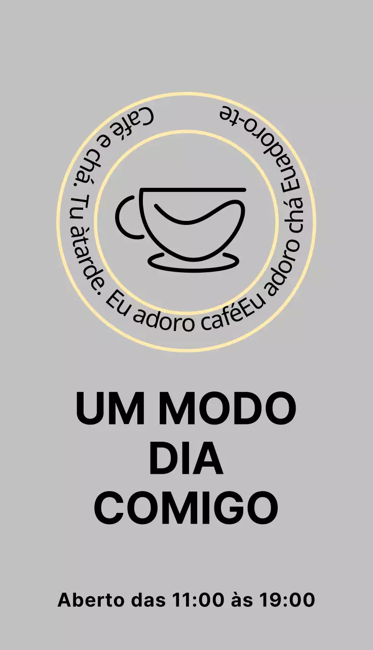 Promova o seu café com um logótipo circular simples a preto e amarelo