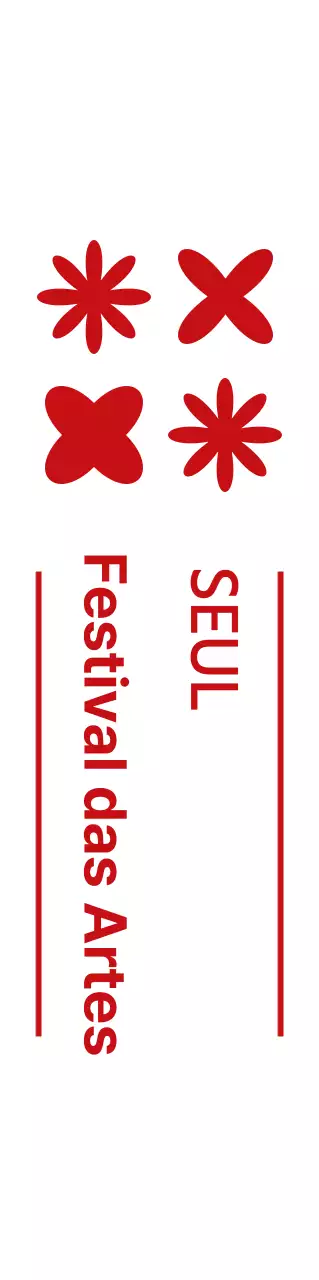 Símbolo do festival de artes simples, vermelho e branco, ícone do logótipo, estilo de promoção e promoção do festival cultural
