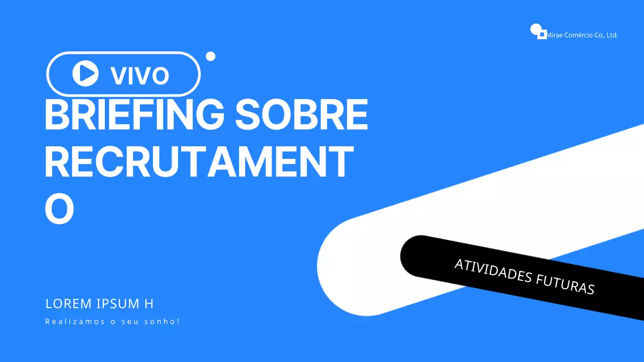 Apresentação simples de uma feira de emprego em linha a azul e branco