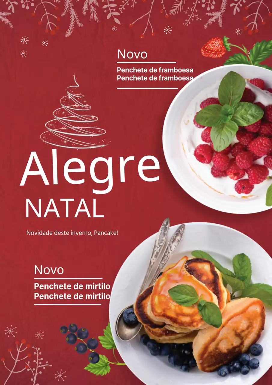 Menu de panquecas de Natal vermelho Introdução