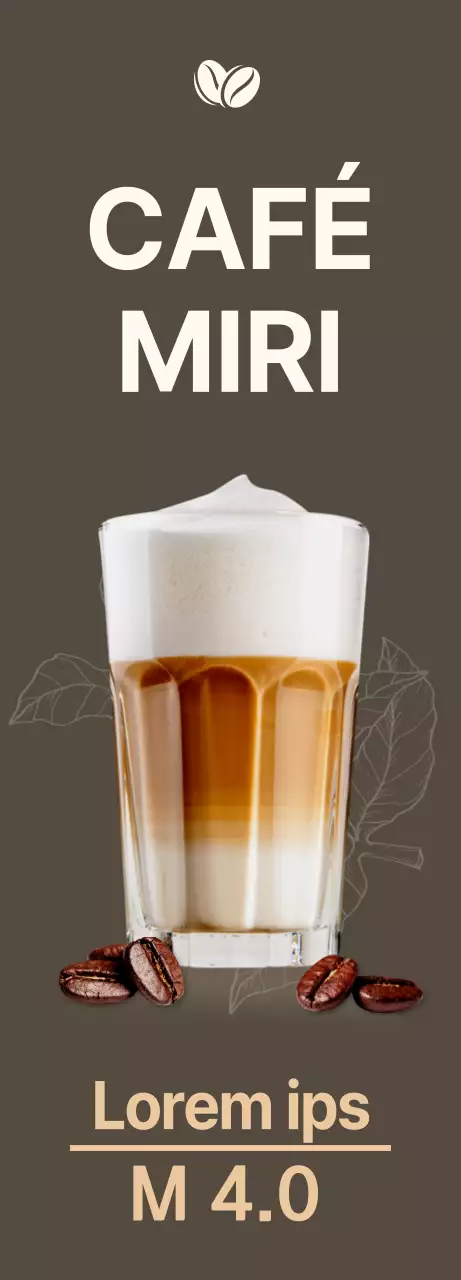 Cartaz de café monótono com latte de caramelo e cerveja fria num design atmosférico sobre um fundo escuro