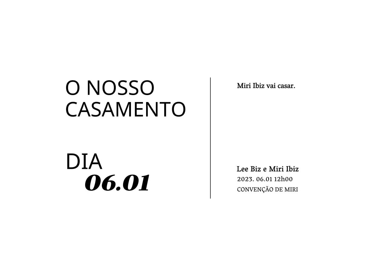 Convite de casamento envelope postal com texto a preto