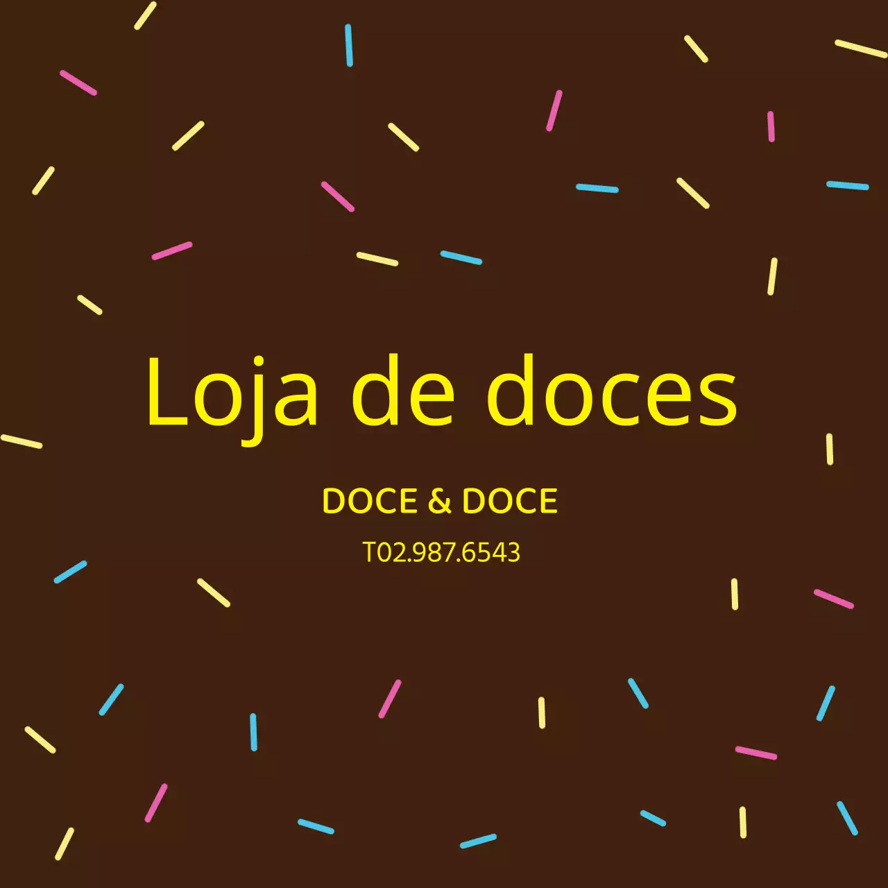 Rótulo de padaria ilustrado com chocolate castanho