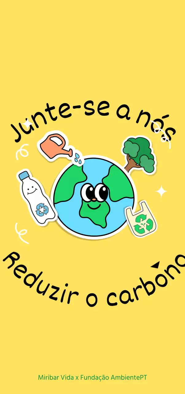 Ilustração ambiental amarela e gira para a campanha Save the Planet