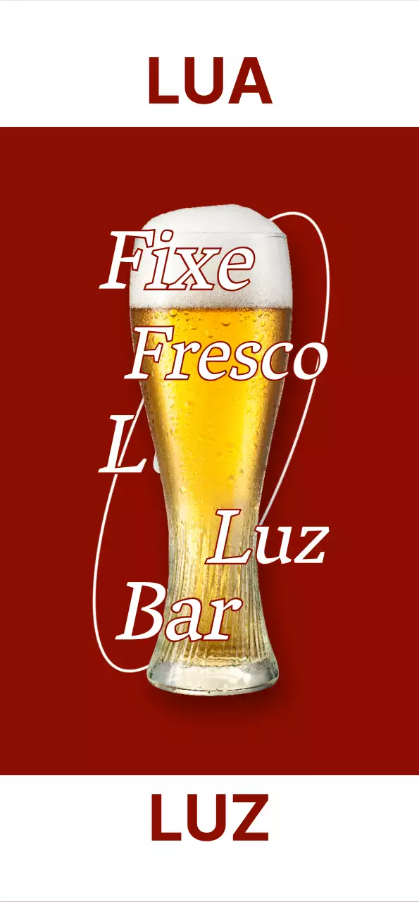 Pub emocional com fotografias e logótipo de vinho e cerveja branca