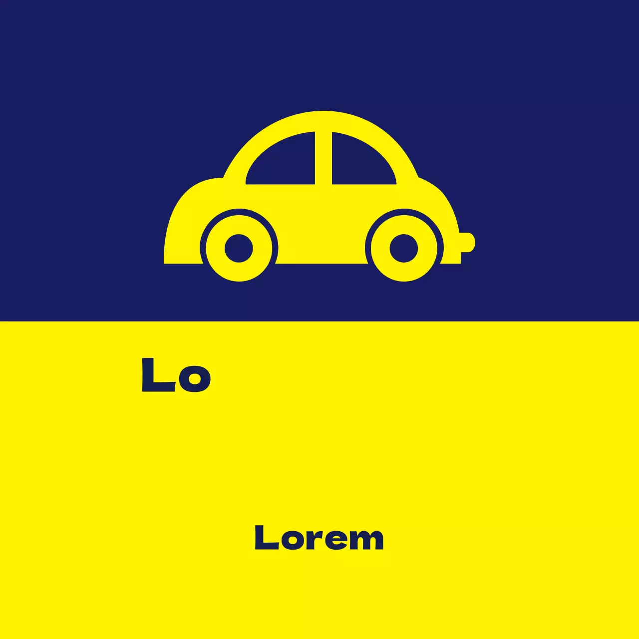 Etiqueta de estacionamento simples em dois tons de amarelo e azul-marinho