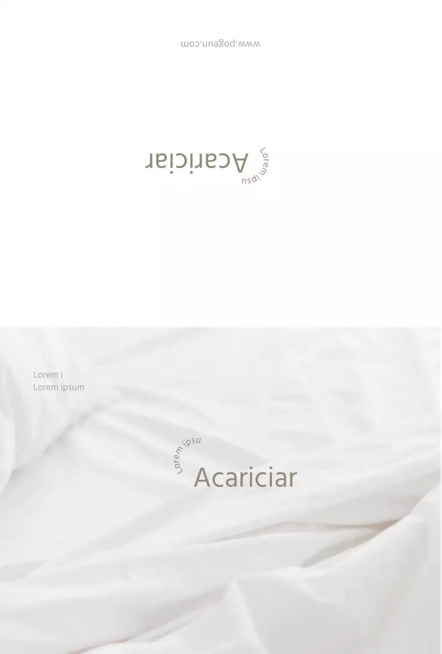 Postal de apresentação de um produto de edredão branco simples