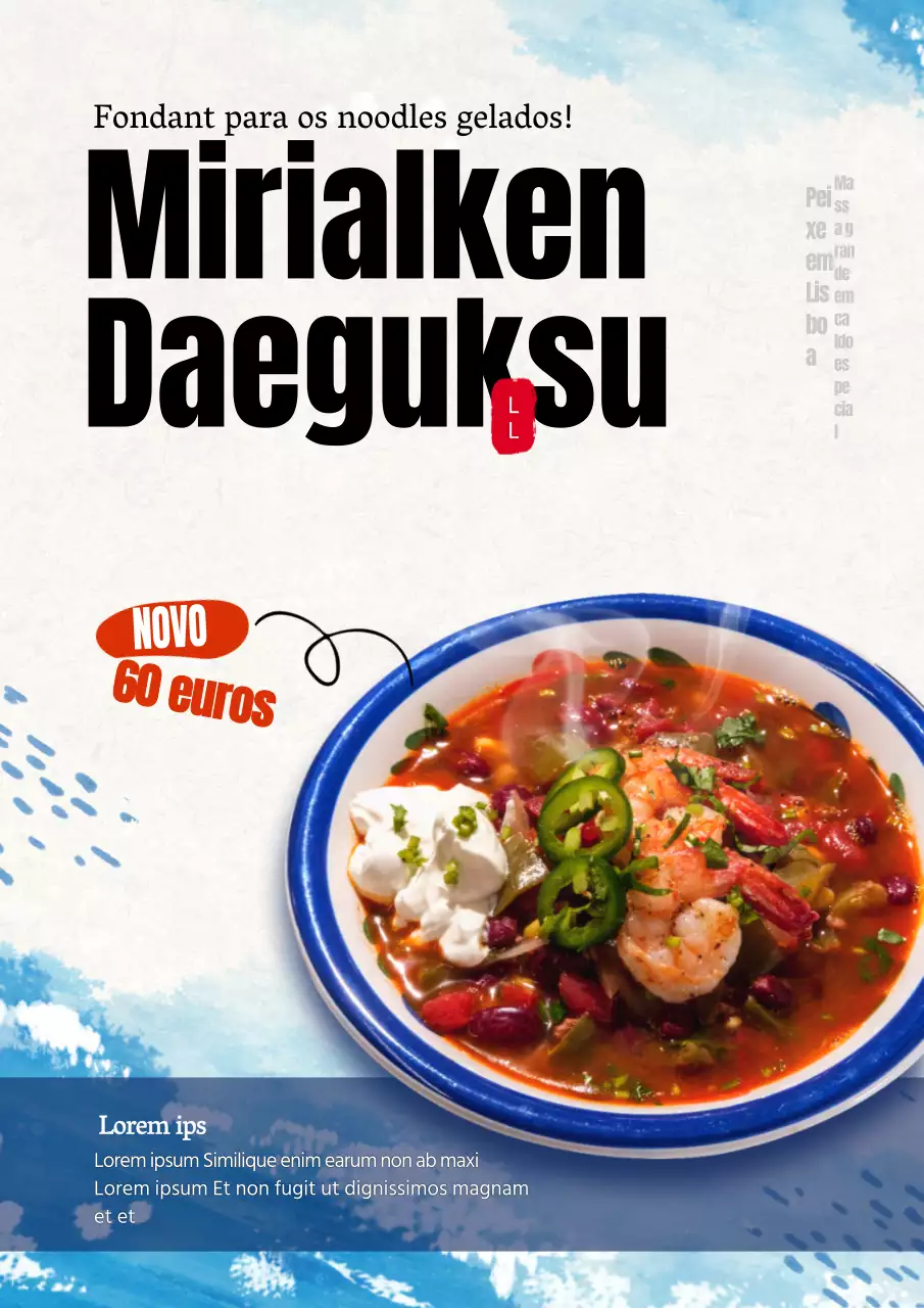 Promover o novo menu de inverno com um toque de oceano azul