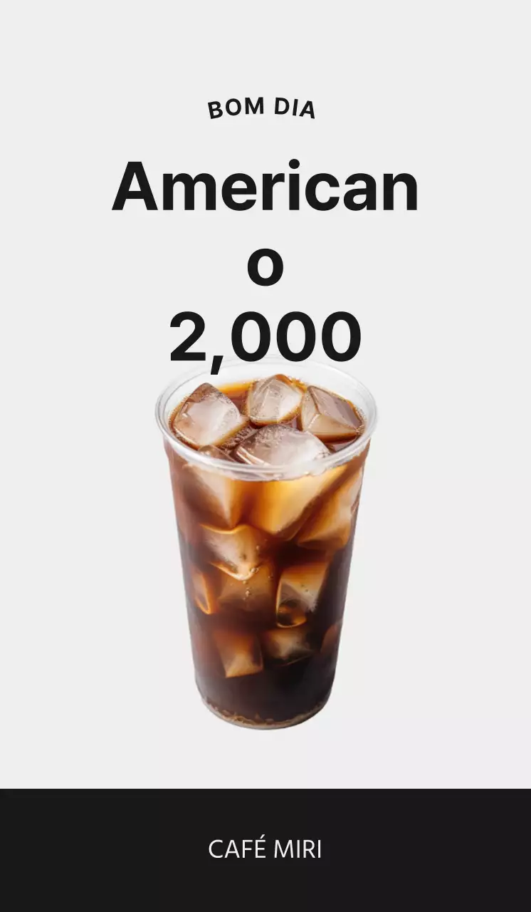 Promova o seu café com imagens de café e tipo de letra preto para um aspeto limpo