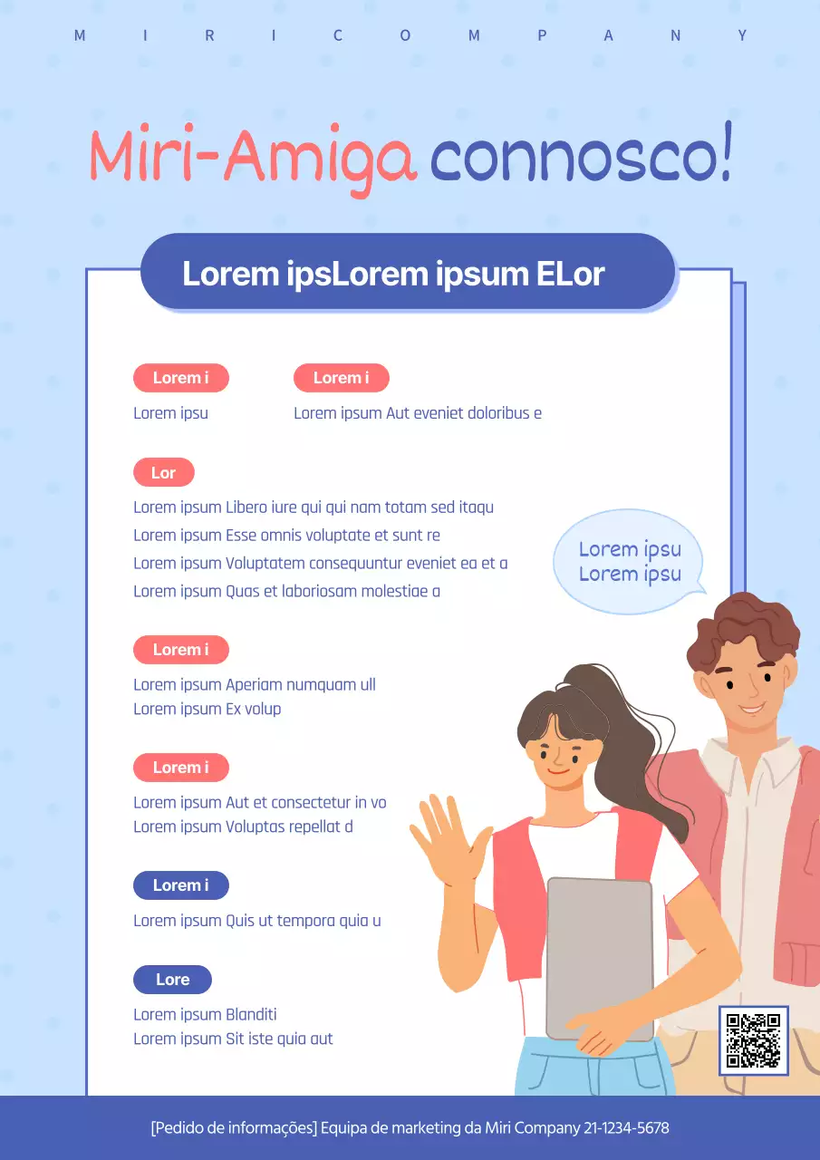 Webposter em tons de azul para recrutar apoiantes de estudantes universitários