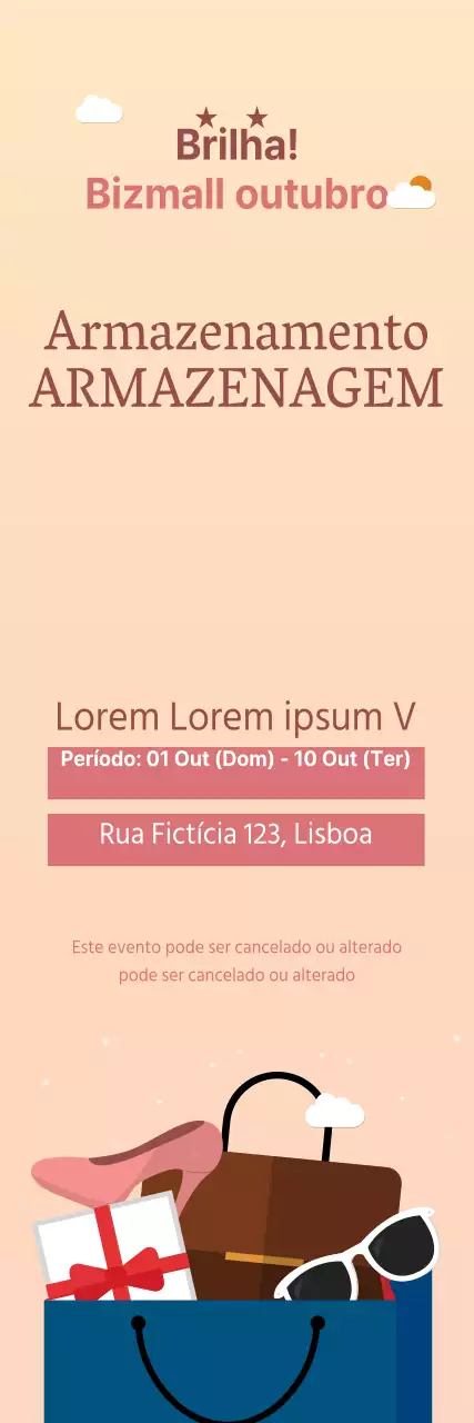 Armazém para libertar eventos