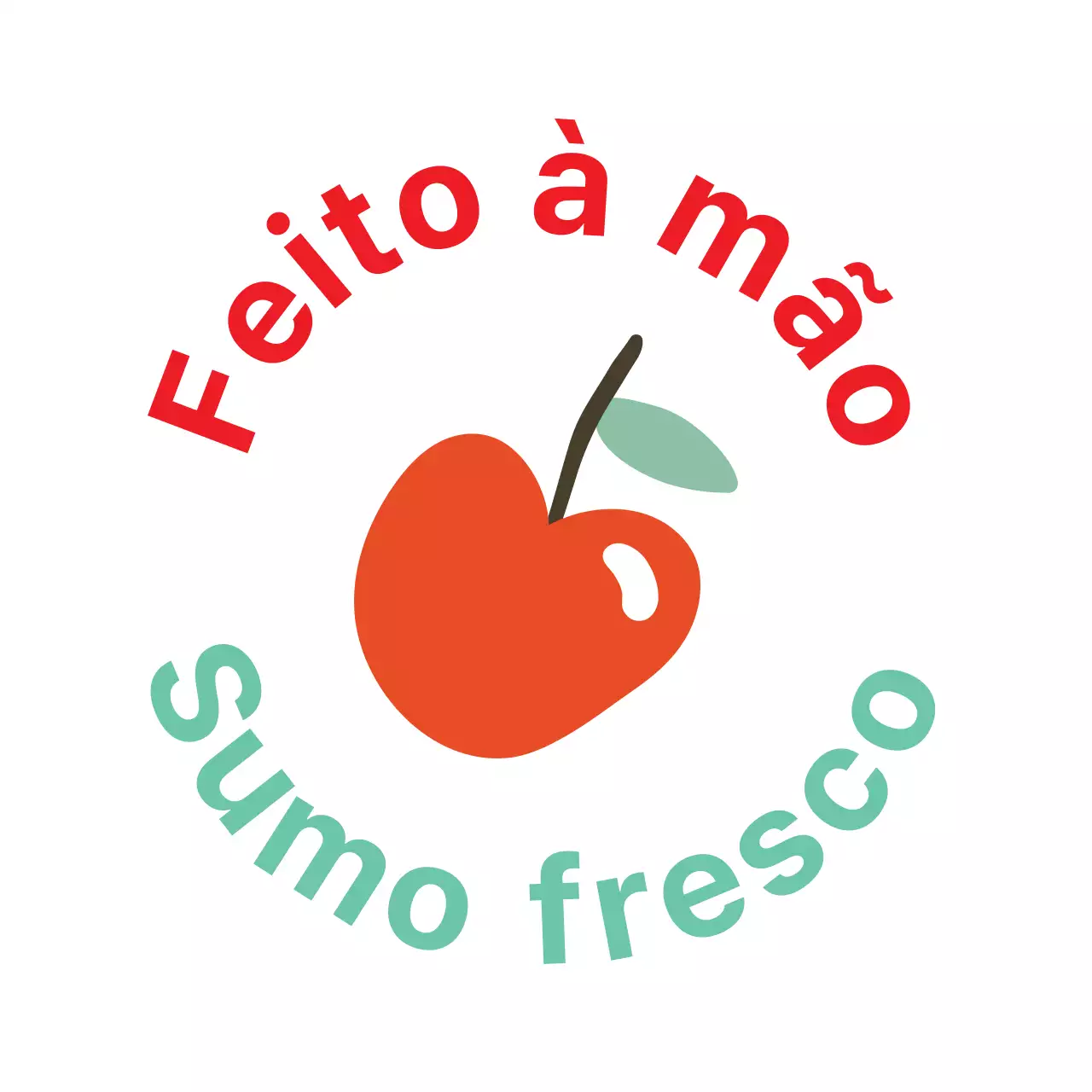 Rótulo de sumo com ilustração simples em fundo branco