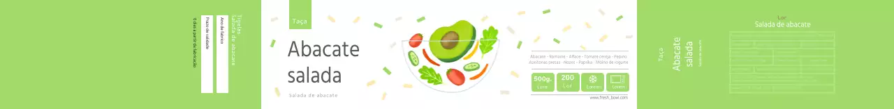 Salada de abacate em tons pastel