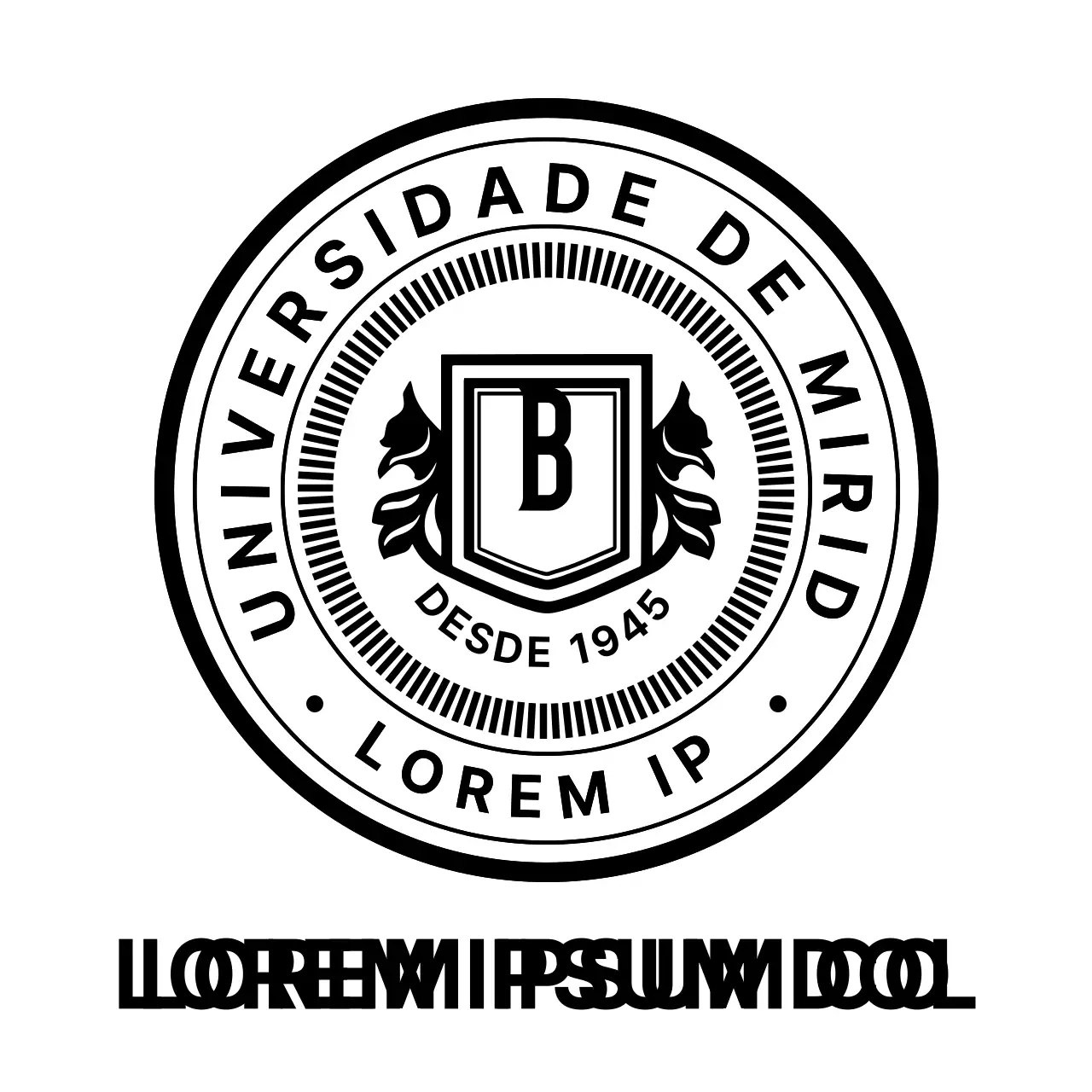 Um logótipo de ambiente limpo e estilizado para a Universidade de Miridhi