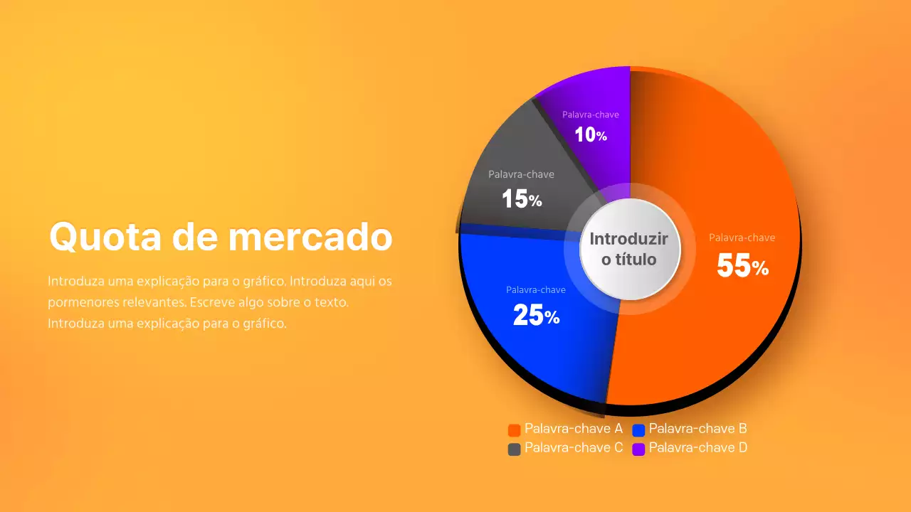 Gráfico de pizza tridimensional do conceito comercial da Orange