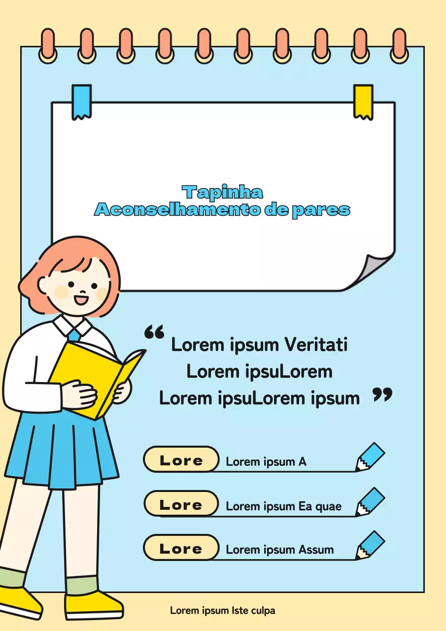 Ilustração gira em azul claro e amarelo À procura de conselheiros interpares
