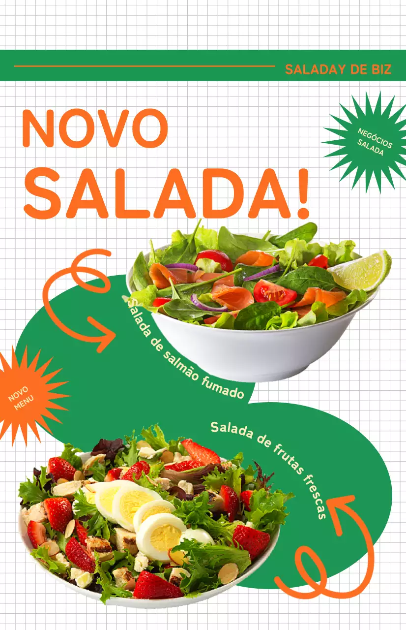 Promover uma ementa de café com saladas de aspeto fresco com uma bandeira