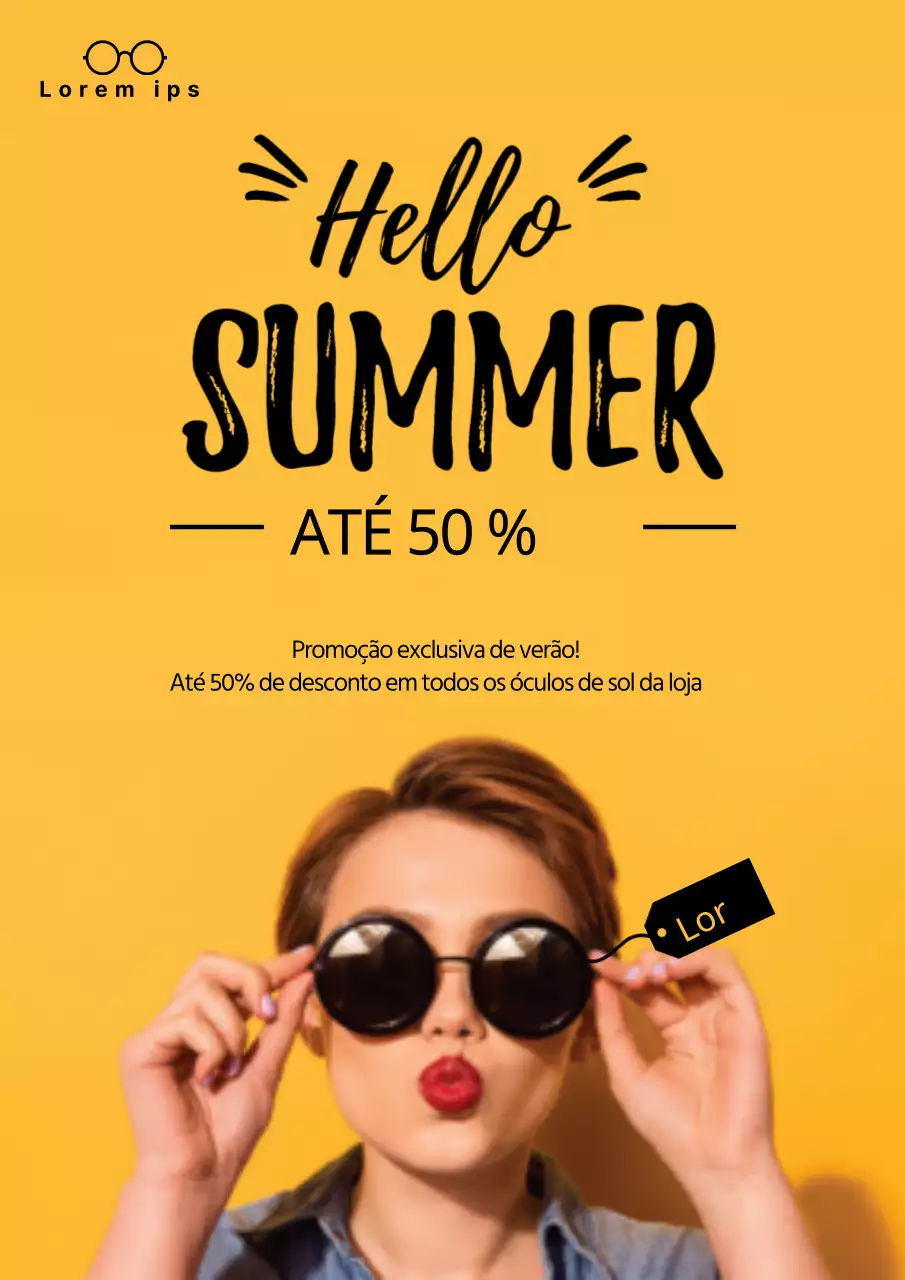 Desconto em óculos de sol