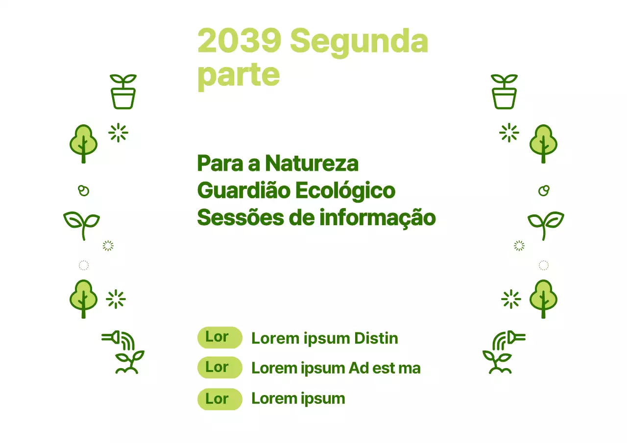 Ícone simples da natureza estilo combinação em verde e chartreuse Acerca do briefing sobre a gestão ecológica