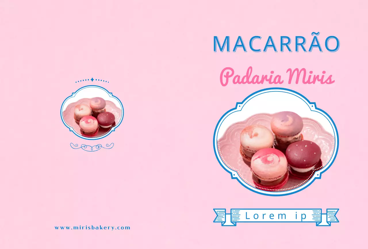 Destacar os títulos a rosa e azul Instruções do Macaron cafe