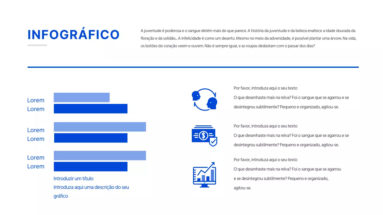 Gráfico concetual simples a azul