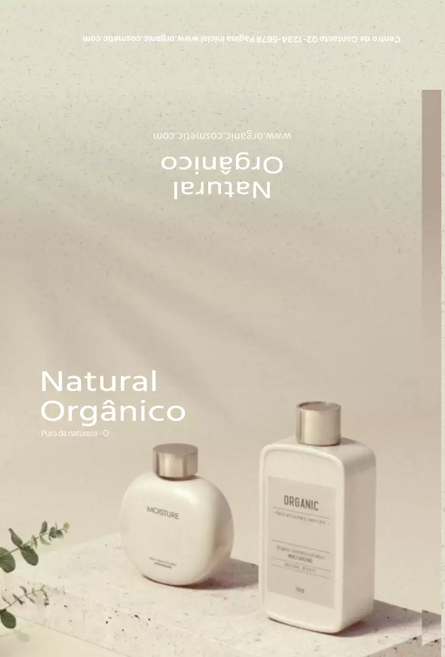 Postal promocional de cosméticos bege simples