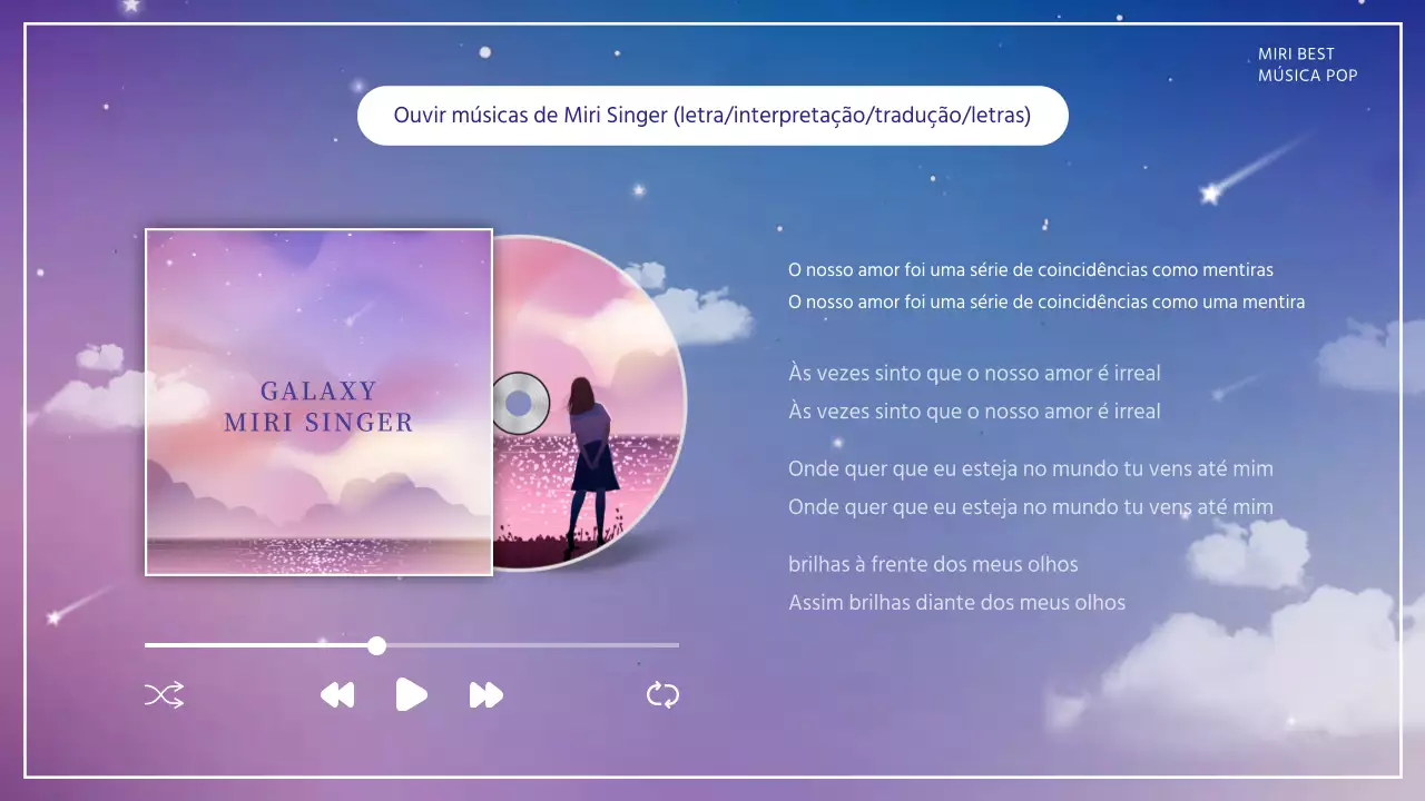 Miniatura de lista de reprodução de música pop com um espaço emocional como pano de fundo