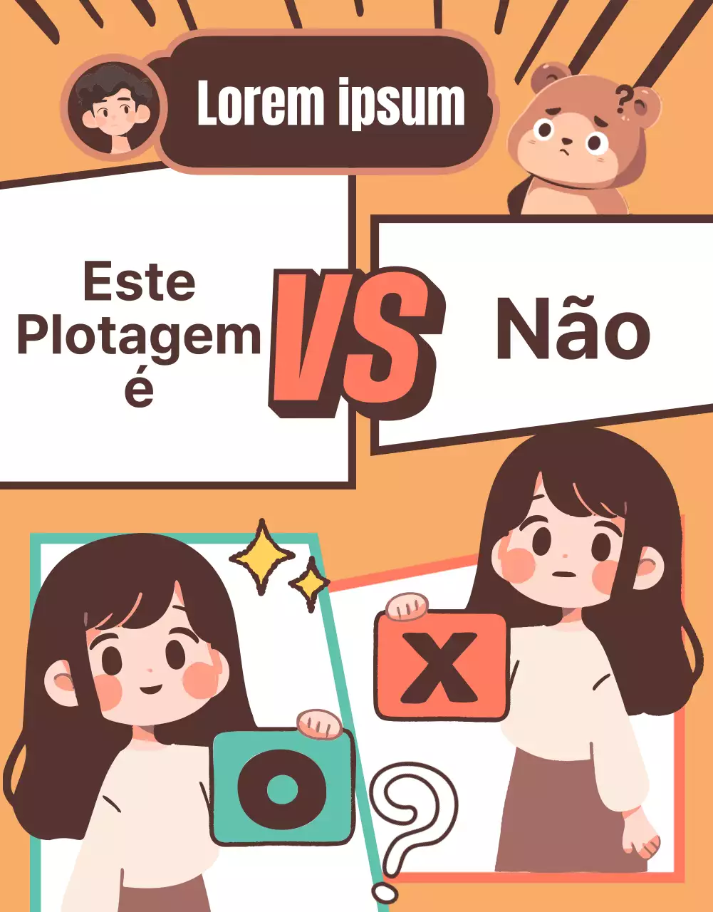 Teste psicológico de mordaça em castanho e bege com detalhes em menta