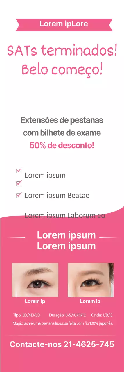 Eventos de extensão de pestanas