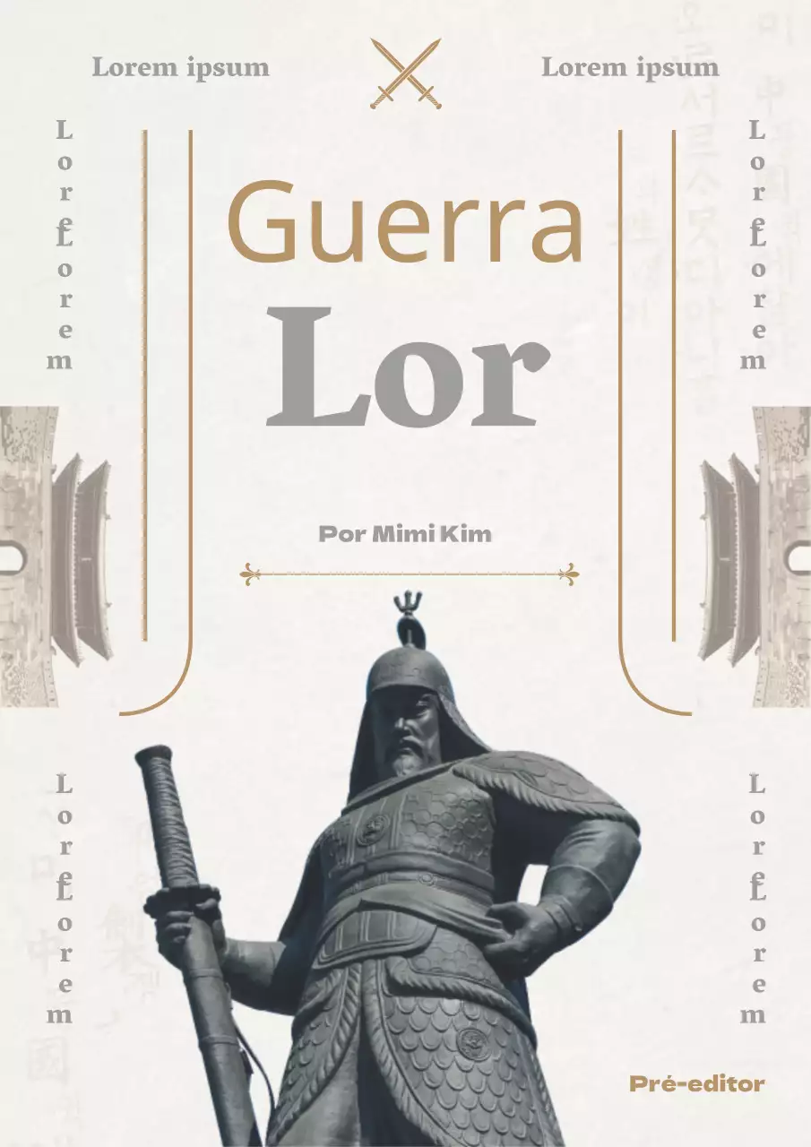 História da Guerra da Coreia em bege e cinzento