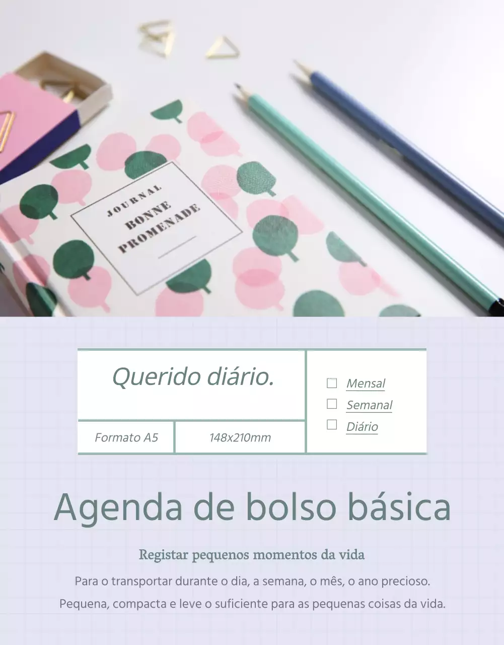 Diário de adereços de design