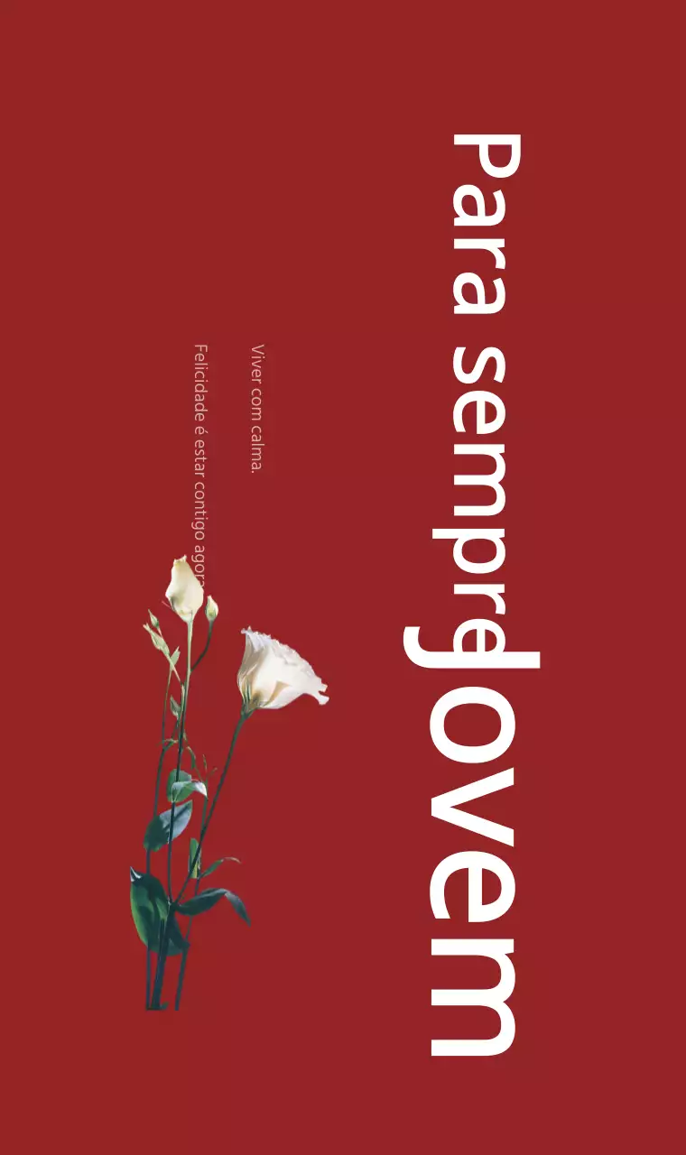 Conceito de design vermelho com tipos de letra luxuosos e fotografia floral