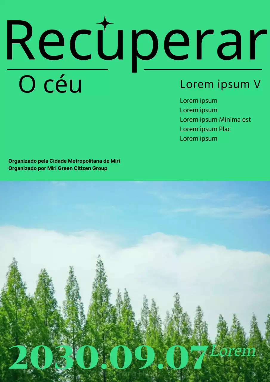 Celebrar o Dia do Céu Azul com um esquema de cores verde fresco