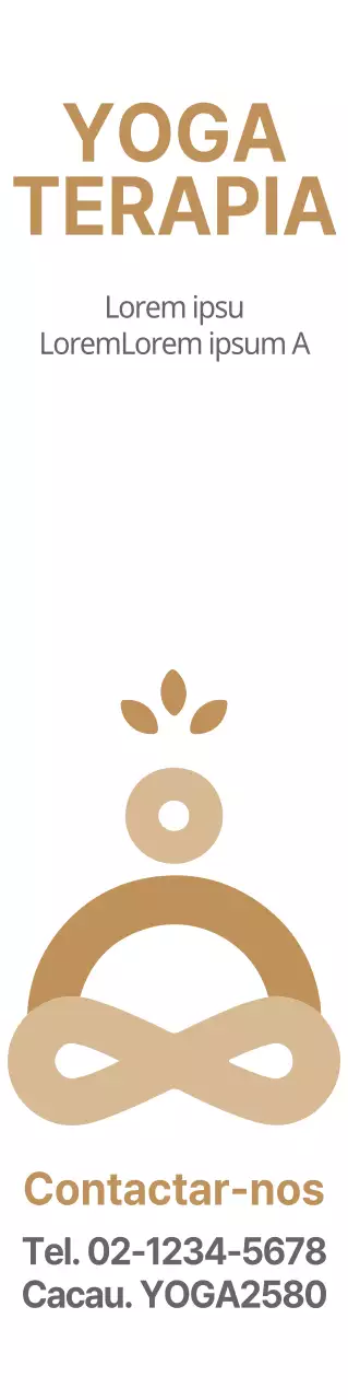 Para promover uma escola de ioga com um logótipo simples em bege e castanho.
