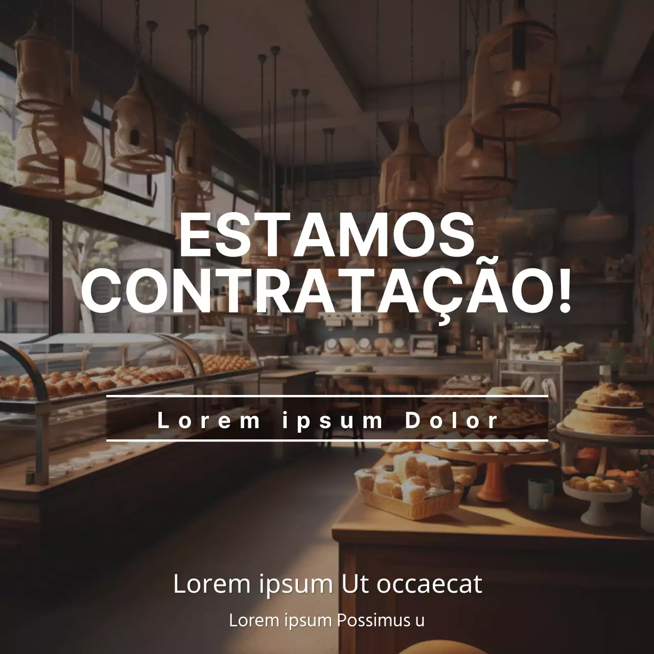 Castanho, quente, com ambiente de padaria Anúncio de emprego de pessoal V1