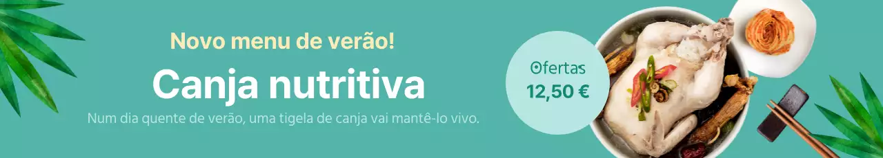 Promover um novo menu com um fundo verde