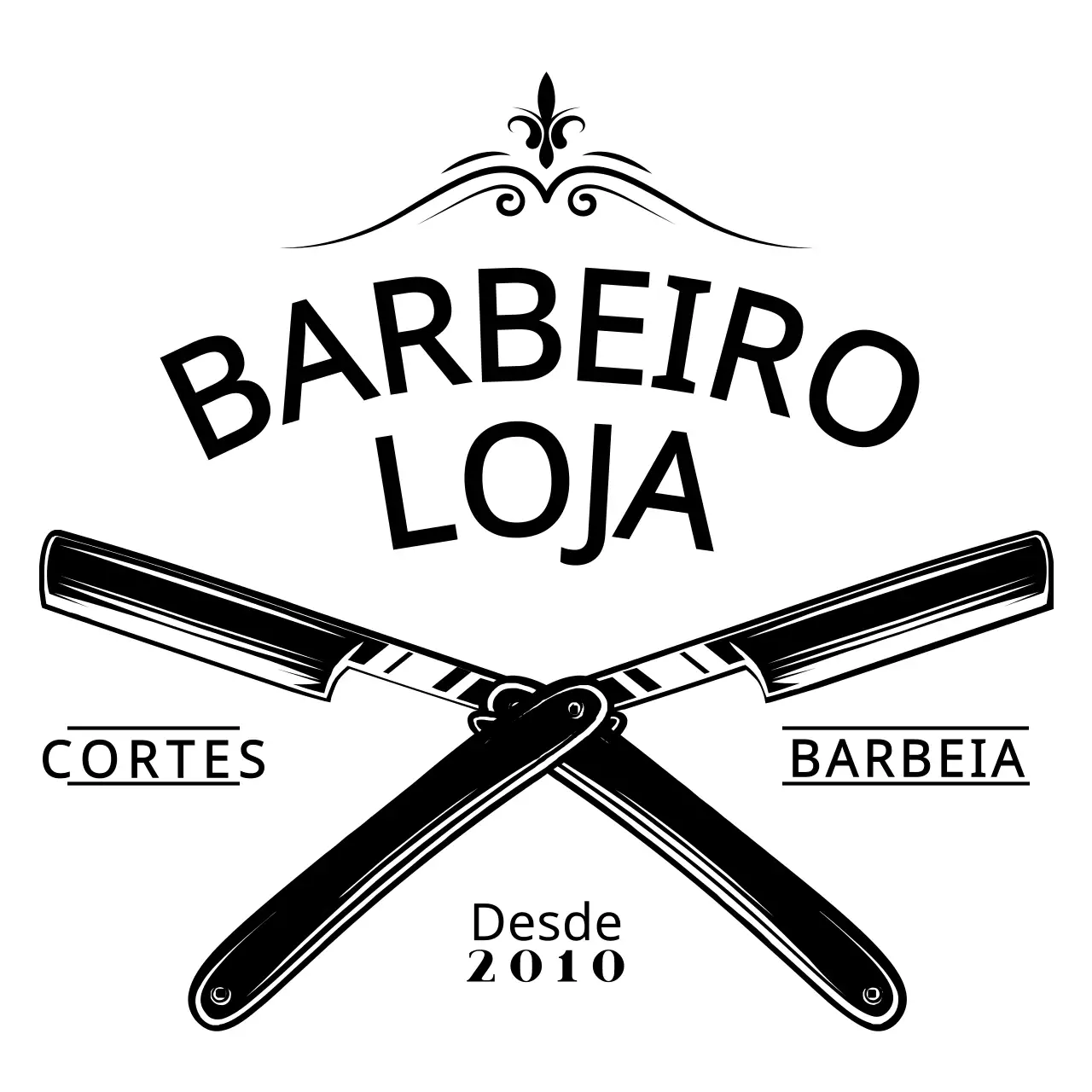 Barbearia num estilo de logótipo de ilustração de lâmina de barbear simples