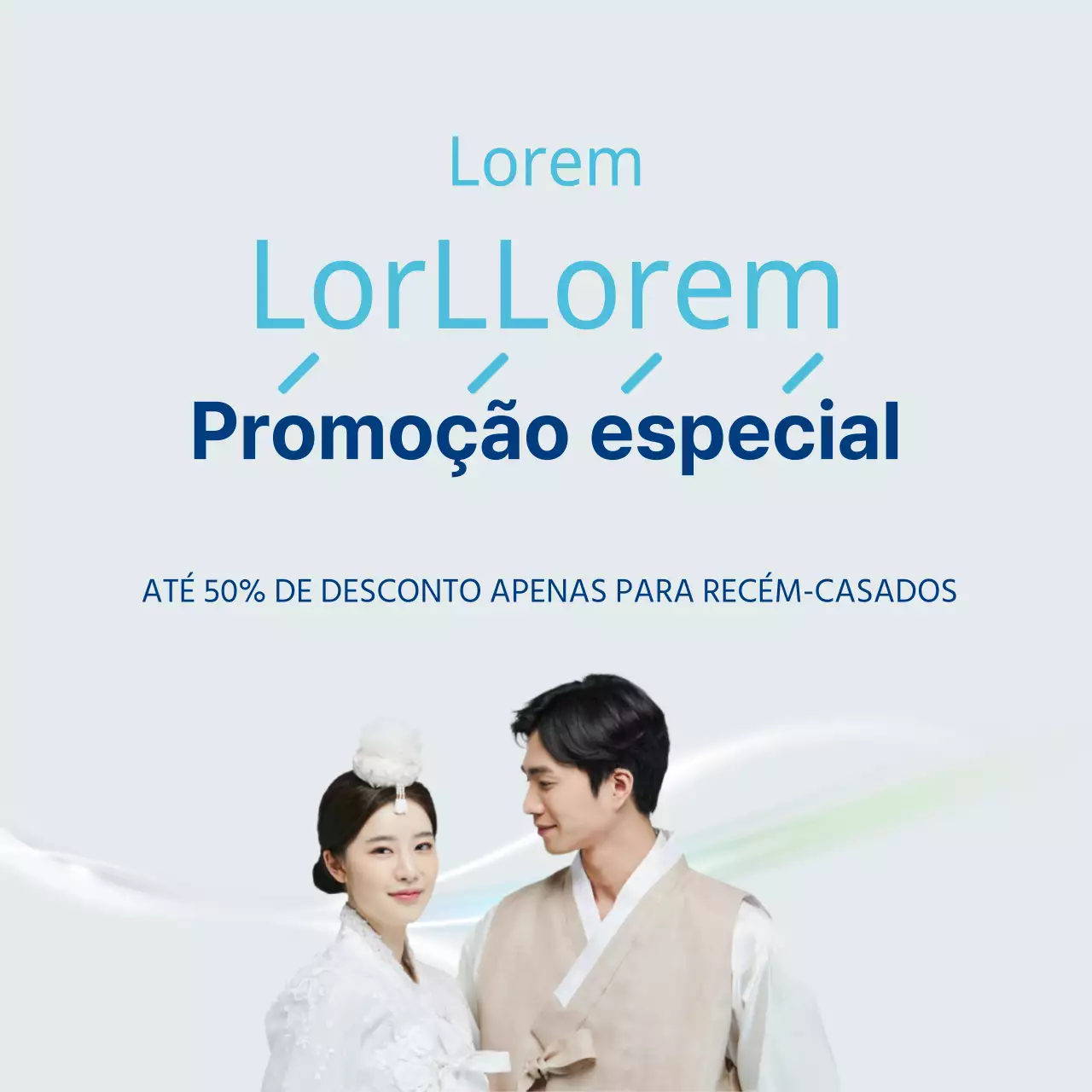 Banner de venda de electrodomésticos de verão para recém-casados em azul e azul claro