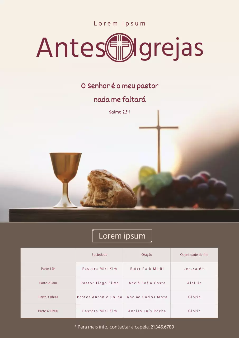 Cartaz de igreja calma em castanho