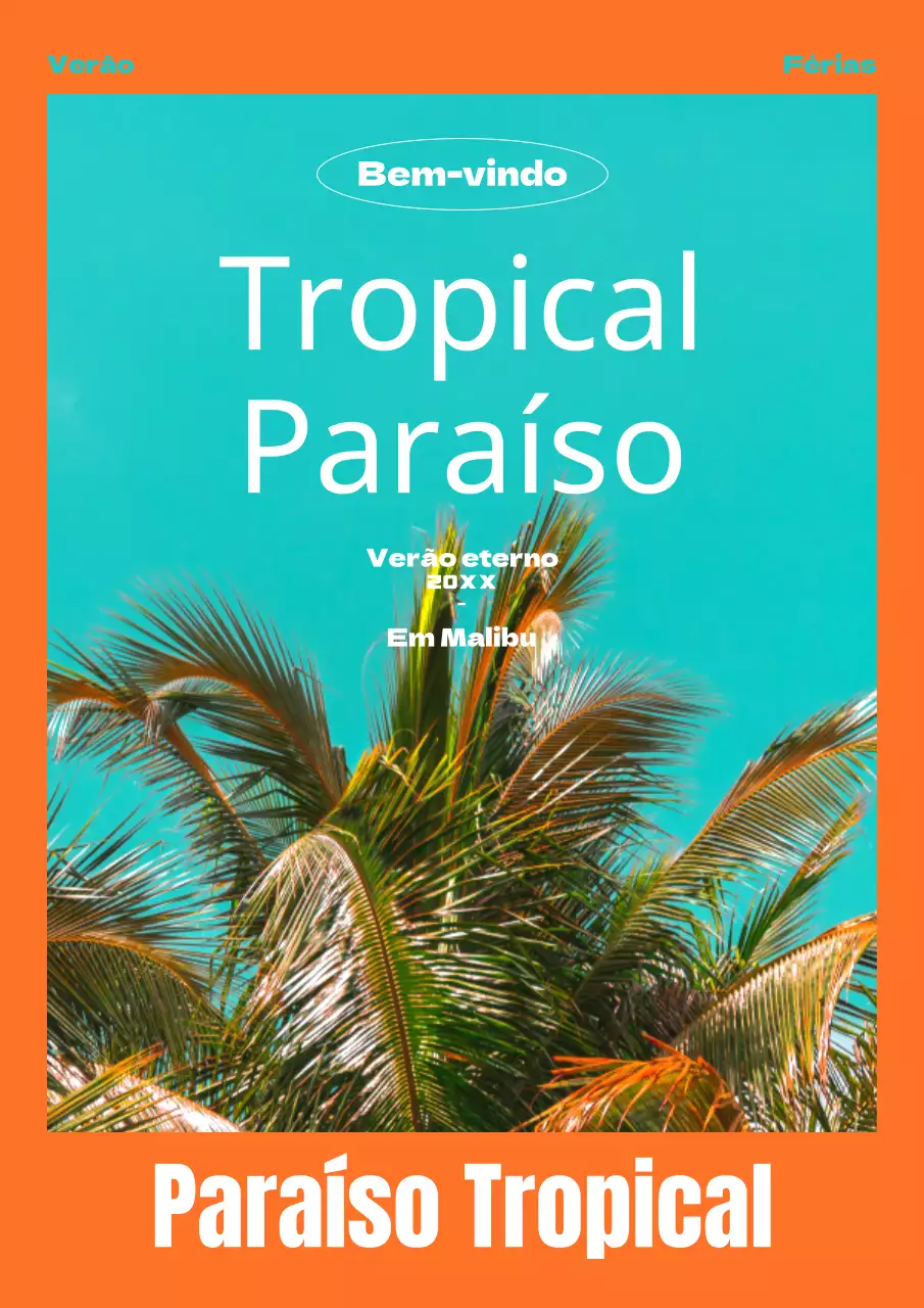 Palmeira Tropical Tropical, uma palmeira inspirada nas férias em azul-petróleo laranja
