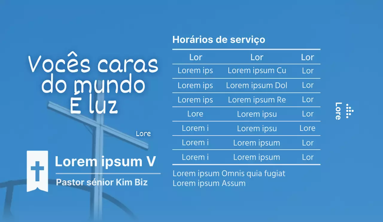 Para anunciar e promover os horários dos serviços religiosos em azul e branco.