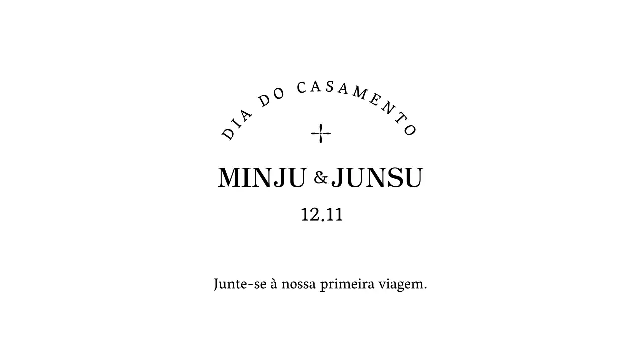 Um envelope de convite de casamento clássico e simples com texto e ilustrações a preto.