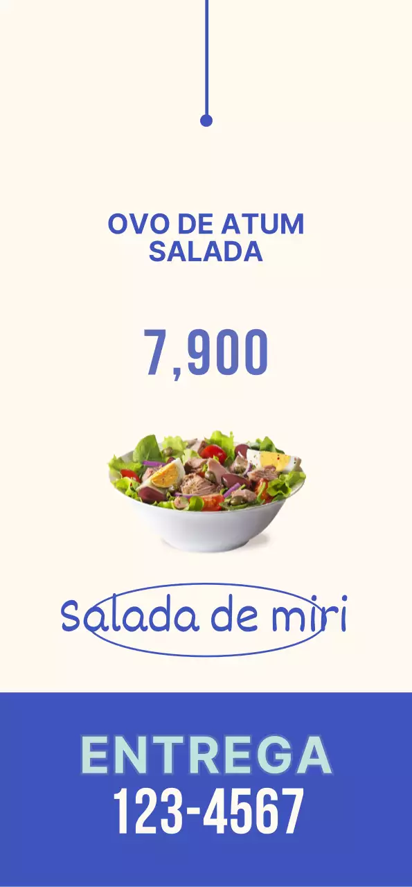 Uma faixa de salada fresca e refrescante com toques azuis
