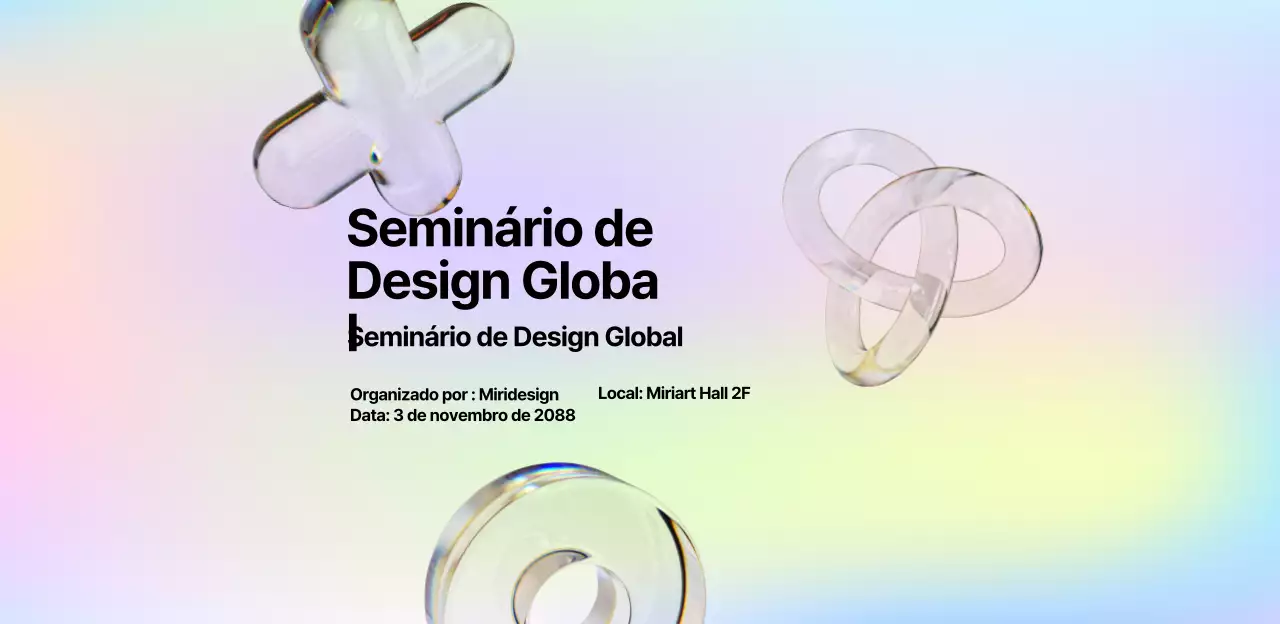 Um seminário de design colorido, simples e moderno