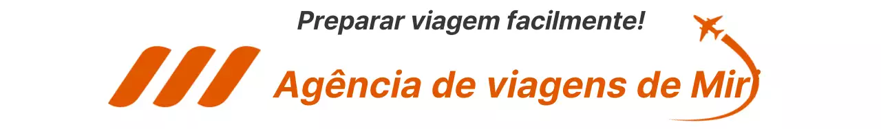 Um desenho promocional de viagem em laranja com o logótipo e o nome da sua agência de viagens.