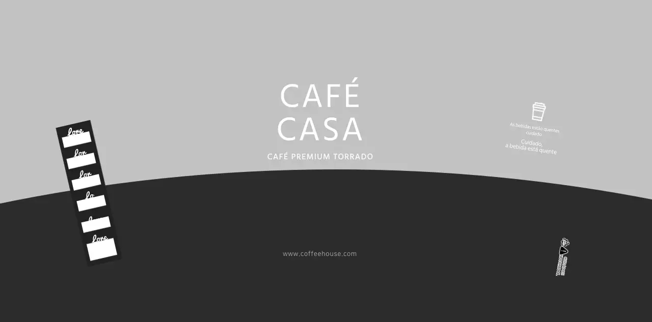 Logótipo de estilo simples em cinzento e preto para um café