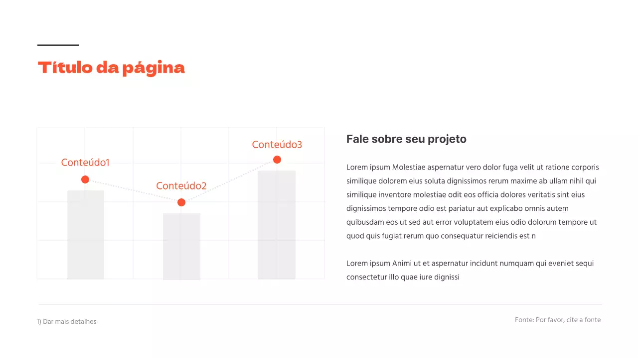 Um gráfico limpo em laranja e branco